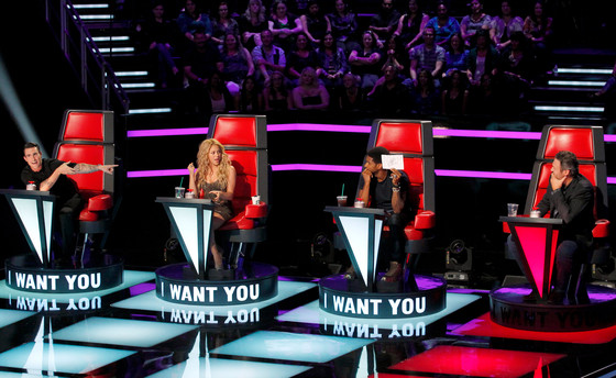 THE VOICE, Adam Levine, Shakira, Usher, Blake Shelton THE VOICE, Adam Levine, Shakira, Usher, Blake Shelton